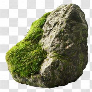 Moss Stone - Mossy Rock With Green Growth Transparent PNG