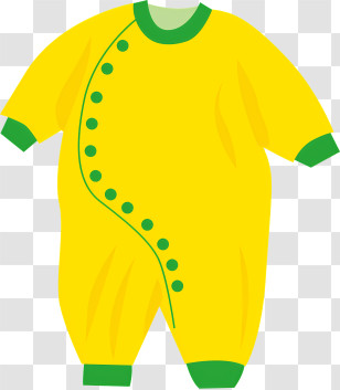 Icon - Yellow Baby Onesie With Green Trim Transparent PNG