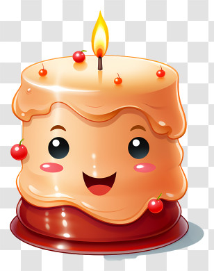 Birthday Cake - Cute Cartoon Candle With Melted Top Transparent PNG
