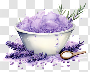 Bath Salt - Bowl Of Lavender Gel And Salts Illustration Transparent PNG