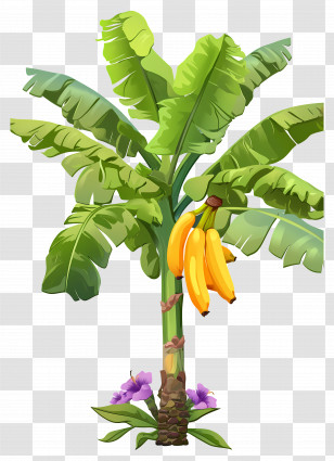 Banana Tree - Banana Tree With Fruit Bunch Transparent PNG
