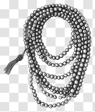 Beads - Silver Beads Necklace Transparent PNG