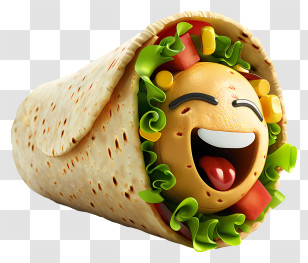 3d Cartoon Food - Smiling Taco Cartoon Illustration Transparent PNG