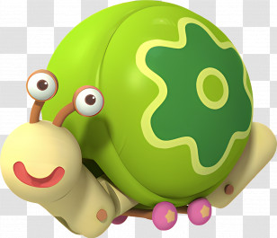 Tickety Toc - Happy Green Snail Character Transparent PNG