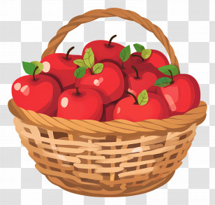 Apple Basket - Basket Full Of Red Fresh Apples Transparent PNG