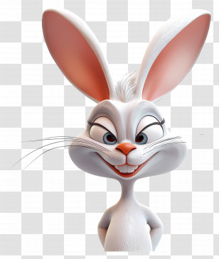 Bugs Bunny - Cartoon Rabbit With Big Ears Transparent PNG