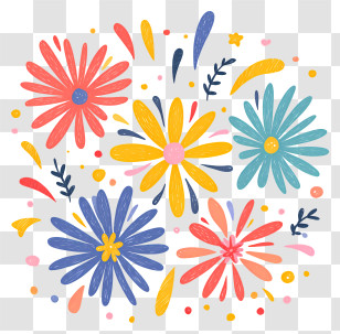 Colorful Fireworks - Colorful Floral Pattern Transparent PNG