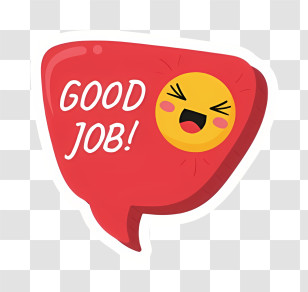 Cartoon Speech Bubble - Good Job Speech Bubble With Smiling Emoji Transparent PNG