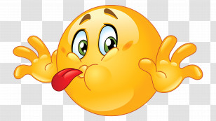 Tongue Out Emoji - Playful Yellow Emoji Cartoon Transparent PNG
