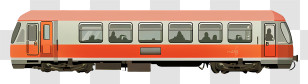 Train - Modern Orange Passenger Train Transparent PNG