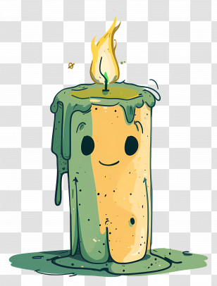 Cartoon Candle - Happy Cartoon Candle Transparent PNG