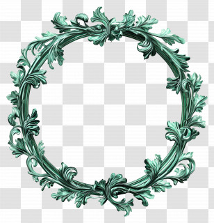 Green Circle Frame - Elegant Green Leaf Wreath Transparent PNG