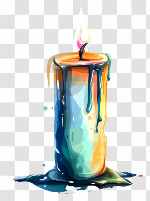 Candle - Lit Candle With Soft Melting Wax Transparent PNG