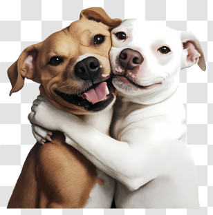 Best Friends - Adorable Dogs Hugging Each Other Transparent PNG