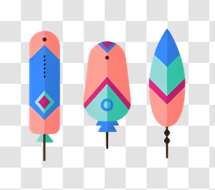 Arrow - Colorful Decorative Feathers Transparent PNG