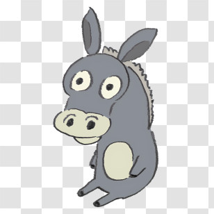 Cartoon - Gray Donkey Cartoon Transparent PNG
