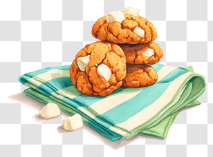 Golden Brown Cookies - Delicious Cookies With Marshmallows Transparent PNG