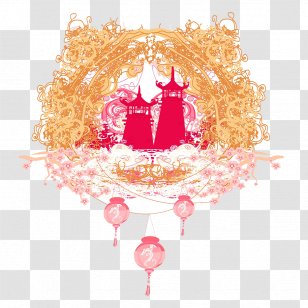 Photography Landscape Illustration - Heart - Decorative Illustrations Of The Chinese Wind Temple Transparent PNG
