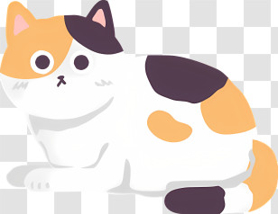 Cat Sitting - Cute Calico Cat Illustration Transparent PNG