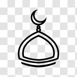 Masjid Dome Icon - Crescent Moon Symbol On Minimalist Dome Transparent PNG