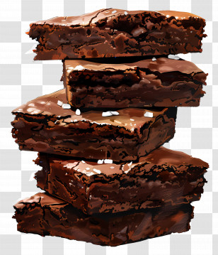 Stack Of Brownies - Stack Of Chocolate Brownies Transparent PNG