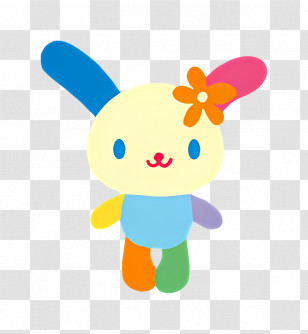 Usahana - Cute Cartoon Bunny With Colorful Design Transparent PNG