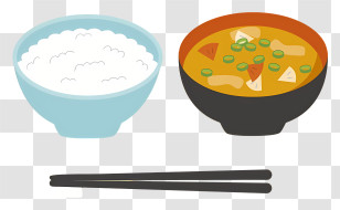 Thai Food - Simple Rice And Soup With Chopsticks Transparent PNG