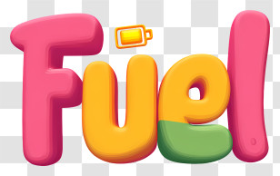 Fuel Logo - Playful 'Fuel!' 3D Lettering Transparent PNG