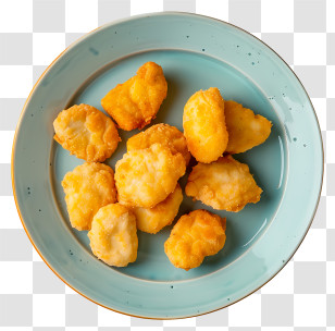 Chicken Nuggets - Crispy Chicken Nuggets On A Plate Transparent PNG