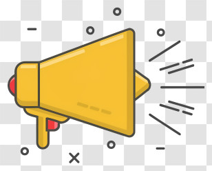 Megaphone - Yellow Megaphone For Announcements Transparent PNG