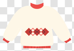 Red And White Sweater - White Sweater With Red Pattern Transparent PNG