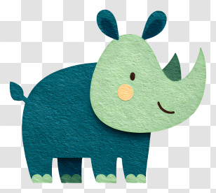 Adorable Rhinoceros - Paper Craft Rhino Transparent PNG