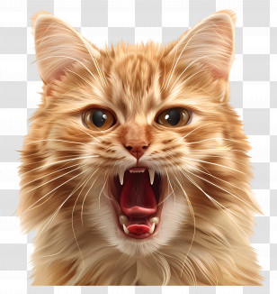 Kitten Emoji - Angry Cat With Open Mouth Transparent PNG