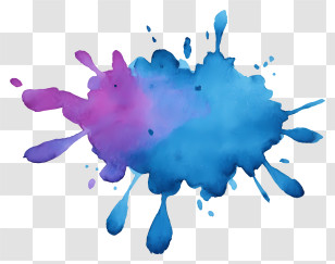 Watercolor Splash - Blue And Purple Watercolor Splash Transparent PNG