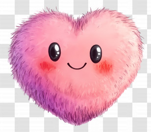 Cute Pink Heart - Cute Furry Heart Transparent PNG