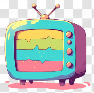 World Television Day - Colorful Retro-Style Television Illustration Transparent PNG