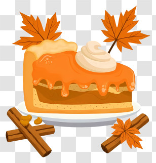Pumpkin Pie - Pumpkin Pie Slice With Whipped Cream Transparent PNG