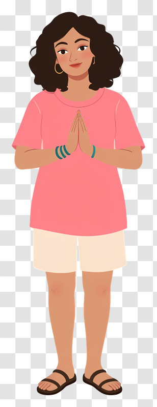 Woman Full Body - Person In Pink Shirt Transparent PNG