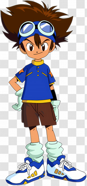 Cartoon Character - Cartoon Boy With Goggles In Anime Style Transparent PNG