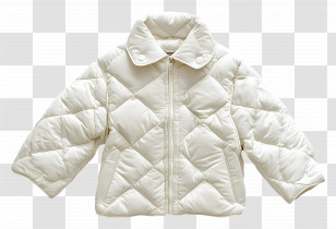 Quilted Jacket - White Quilted Jacket For Winter Fashion Transparent PNG