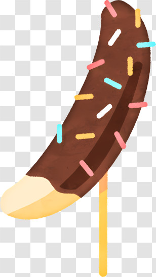 Cartoon - Chocolate Covered Banana With Sprinkles Transparent PNG