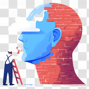 Painter Painting - Creative Painter On Head Transparent PNG