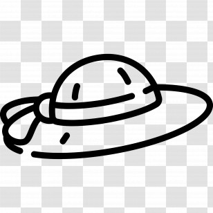 Pamela Hat - Simple Hat Sketch In Outline Form Transparent PNG