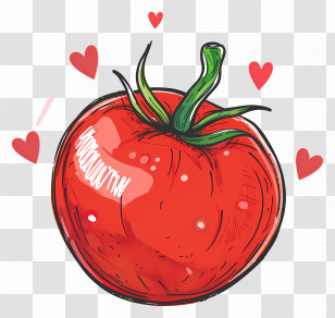 Tomato - Heartful Tomato Illustration With Love Transparent PNG