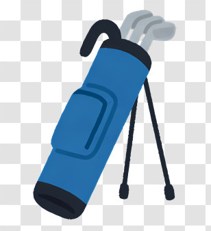 Sport Elements - Blue Golf Bag With Clubs Transparent PNG