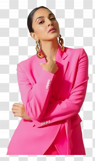 Kiara Advani - Stylish Woman In A Vibrant Pink Suit Transparent PNG