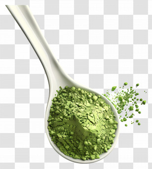Matcha Powder - Spoon With Matcha Green Tea Powder Transparent PNG