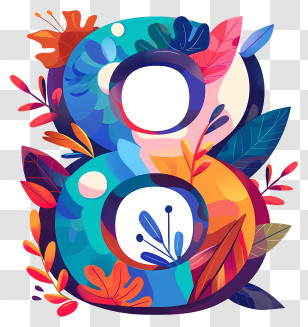 Number 8 - Colorful Number 8 Illustration Transparent PNG