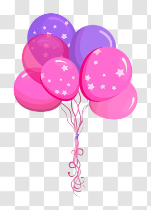 Pink Balloons - Pink And Purple Party Balloons Transparent PNG