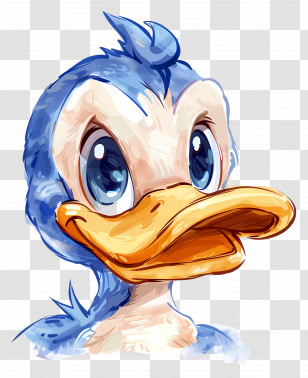 Donald Duck Head - Blue Duck Cartoon Illustration Transparent PNG